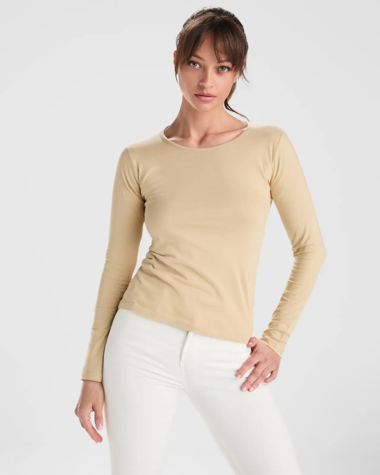 Polo manica lunga donna slim fit in 100% cotone 160 g Polo manica lunga donna slim fit in 100% cotone 160 g