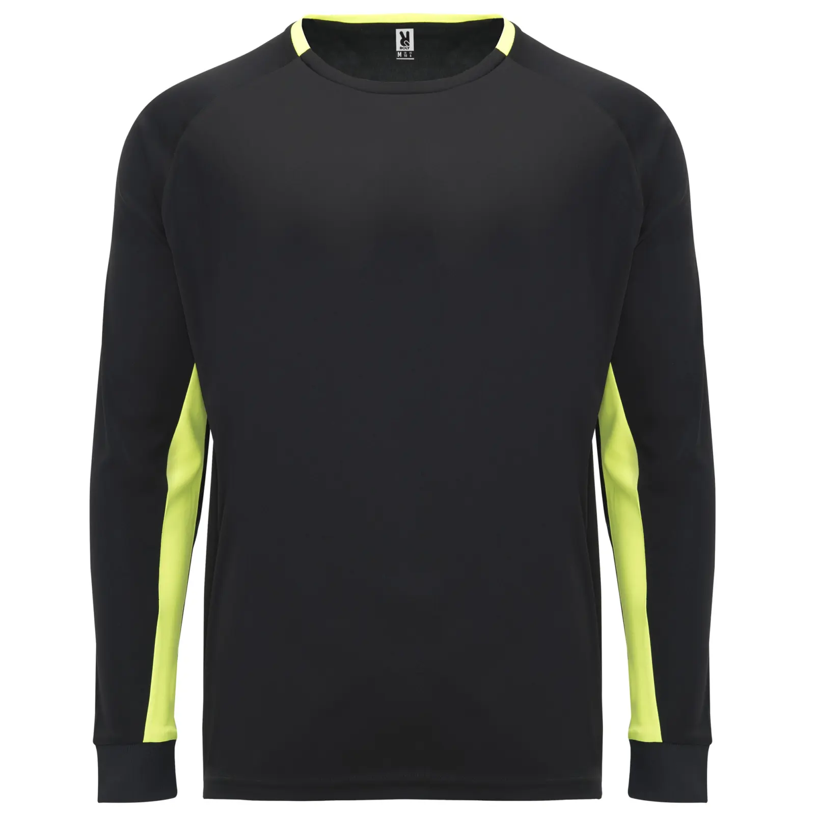 Polo manica lunga uomo 160 g Nero/Giallo fluo Polo manica lunga uomo 160 g Nero/Giallo fluo