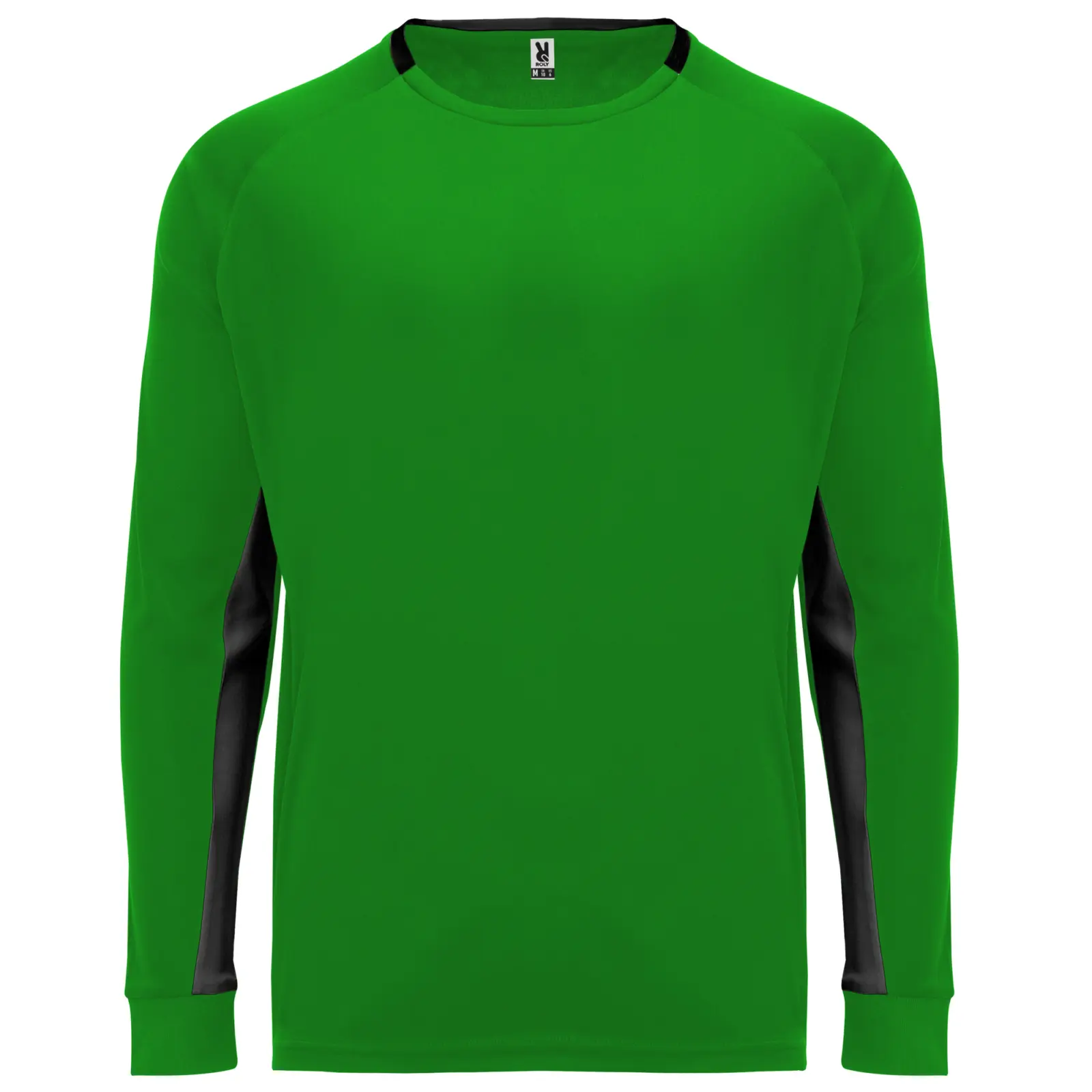 Polo manica lunga uomo 160 g Verde/Nero Polo manica lunga uomo 160 g Verde/Nero
