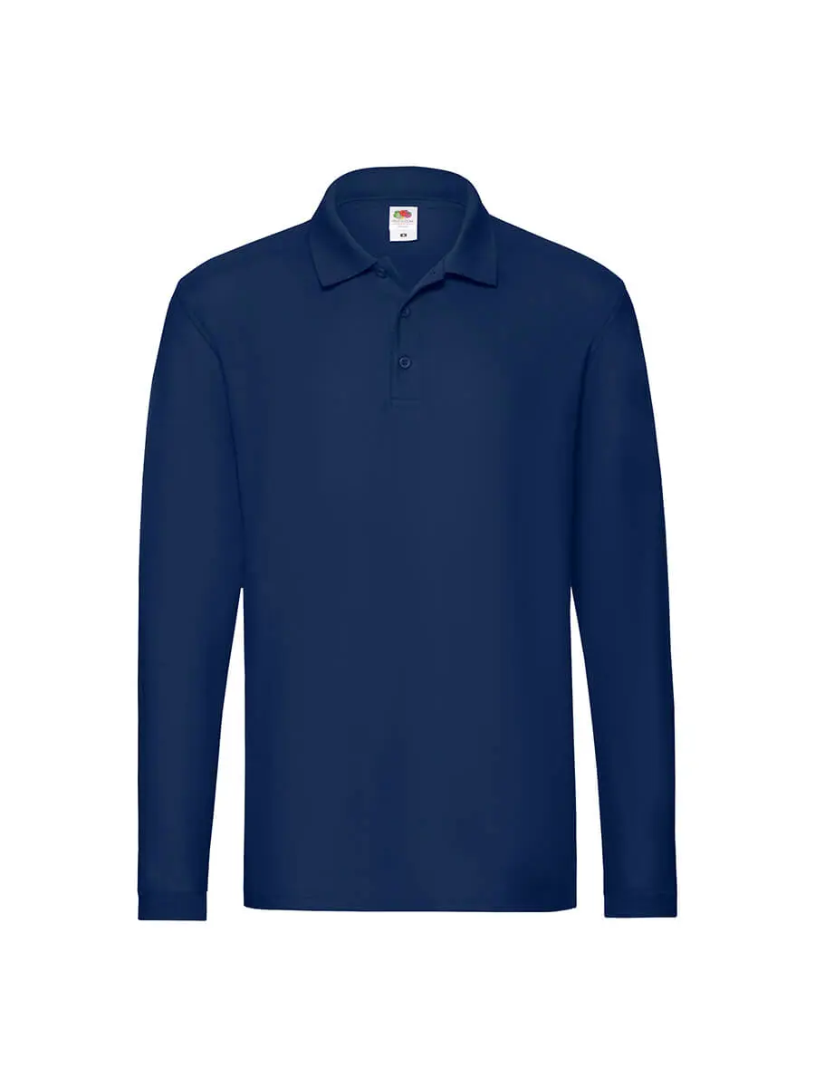 Polo manica lunga uomo in 100% cotone 180 g Blu navy Polo manica lunga uomo in 100% cotone 180 g Blu navy