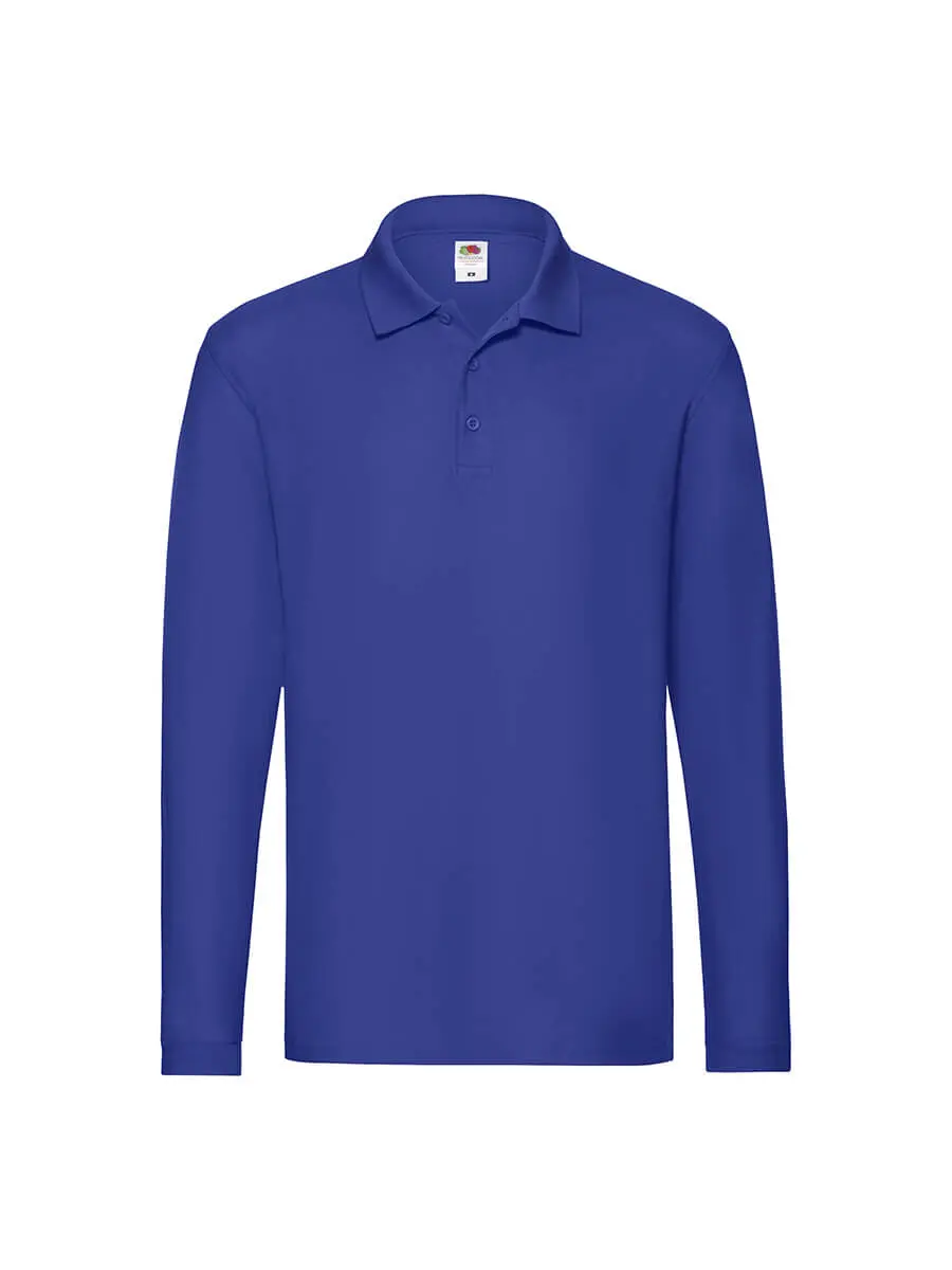 Polo manica lunga uomo in 100% cotone 180 g Blu royal Polo manica lunga uomo in 100% cotone 180 g Blu royal