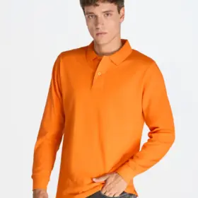 Polo manica lunga uomo in 100% cotone 210 g