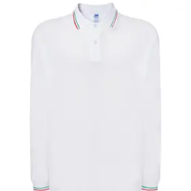 Polo manica lunga uomo in 100% cotone 210 g – 2E2FSNE9U Bianco