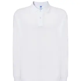 Polo manica lunga uomo in 100% cotone 210 g Bianco
