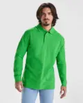 Polo manica lunga uomo in 100% cotone 220 g