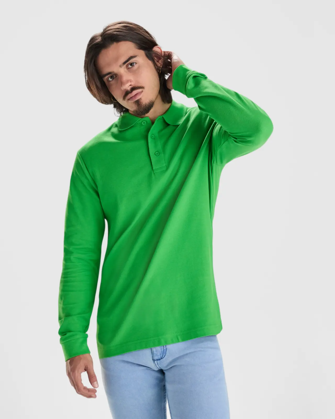 Polo manica lunga uomo in 100% cotone 220 g 2 Polo manica lunga uomo in 100% cotone 220 g 2