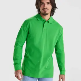 Polo manica lunga uomo in 100% cotone 220 g