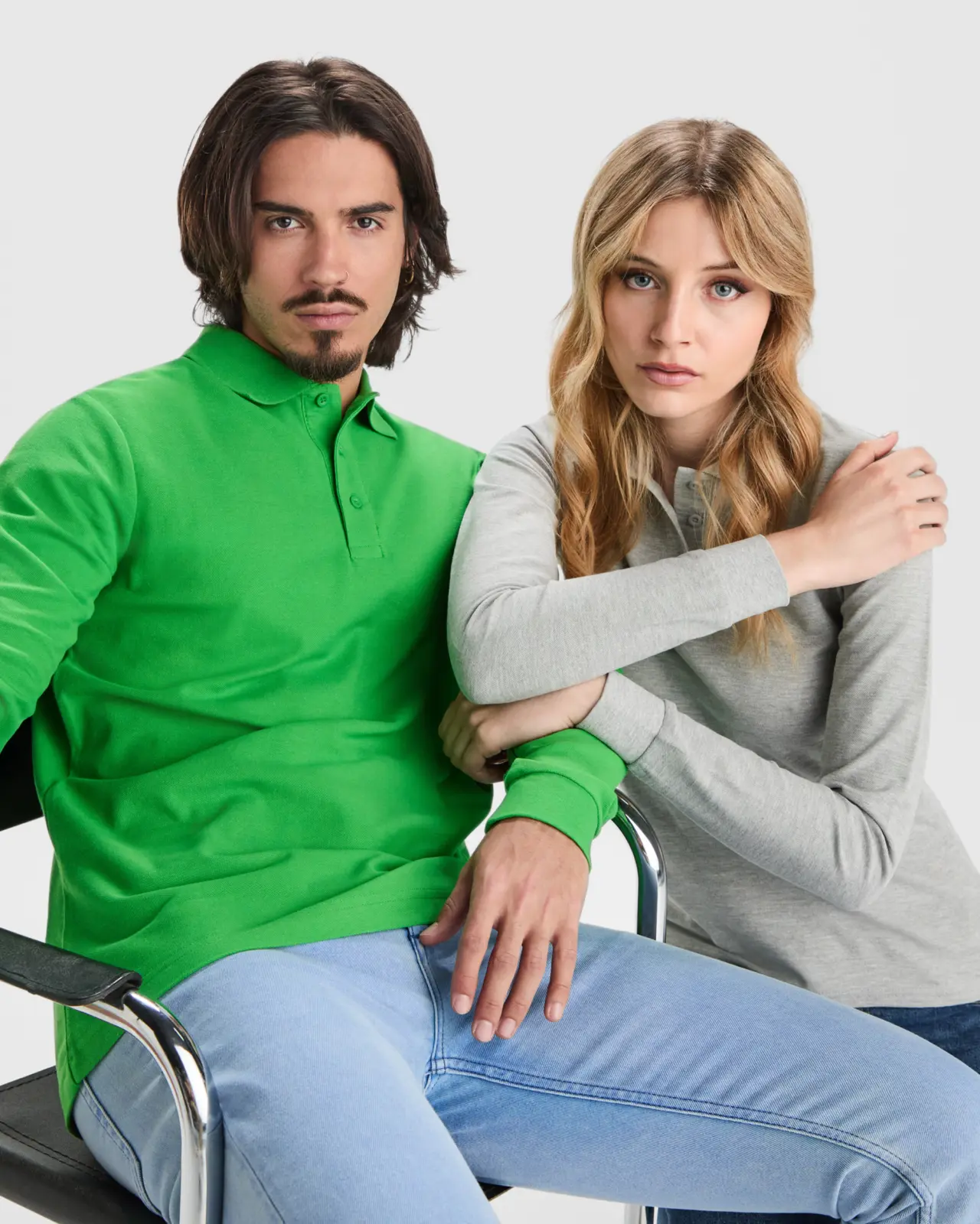 Polo manica lunga uomo in 100% cotone 220 g 4 Polo manica lunga uomo in 100% cotone 220 g 4