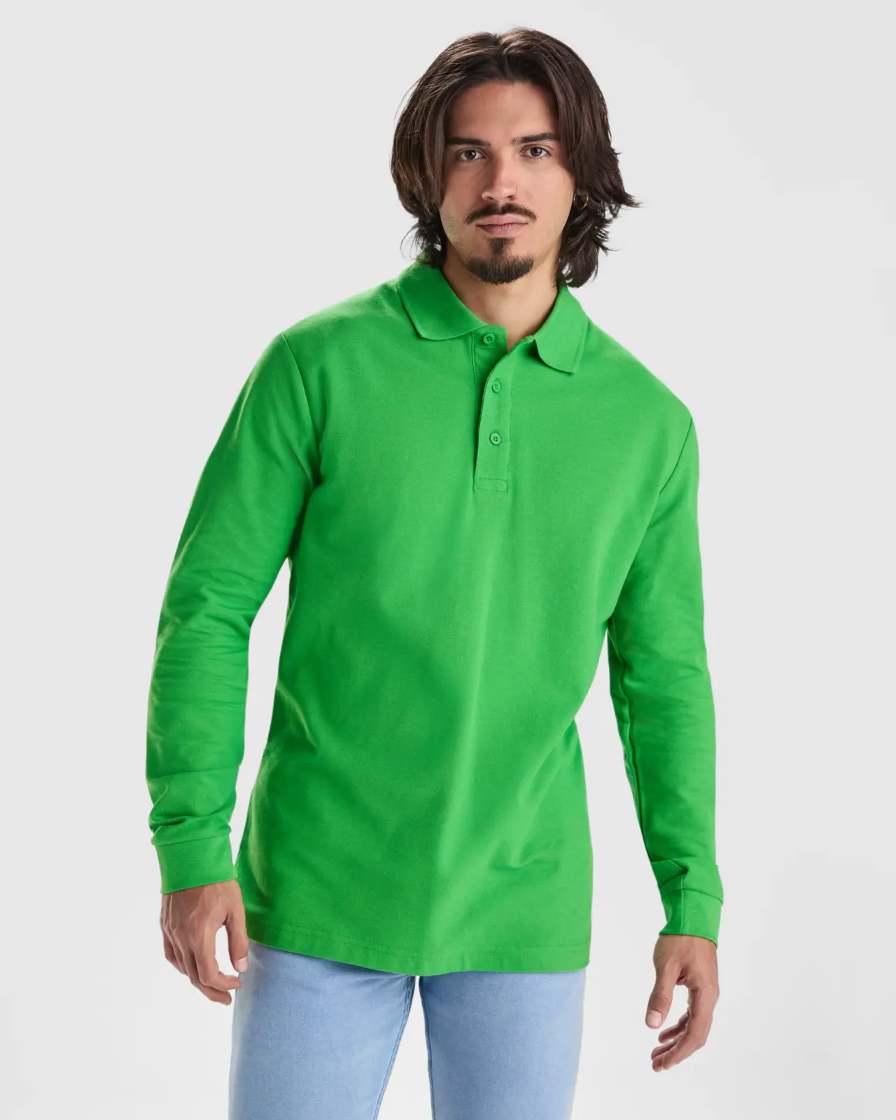 Polo manica lunga uomo in 100% cotone 220 g Polo manica lunga uomo in 100% cotone 220 g