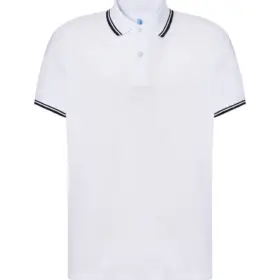 Polo uomo in 100% cotone 210 g – 2EDJB9SFH Bianco/Blu navy