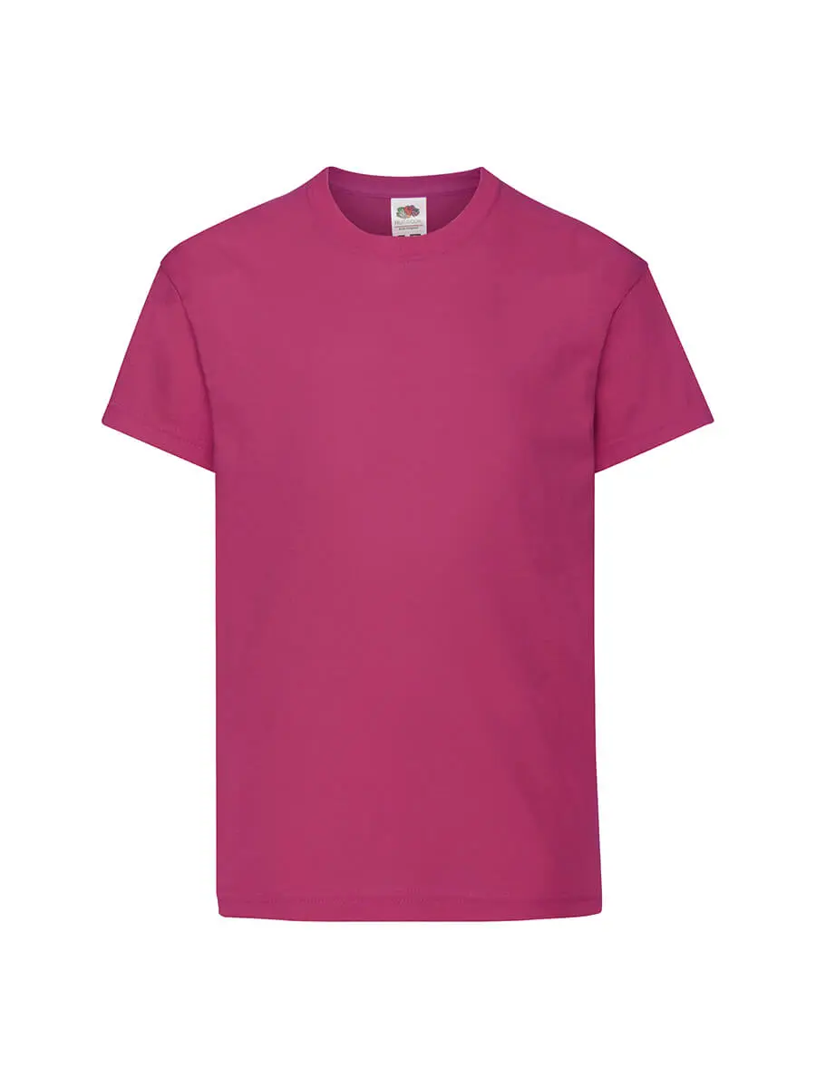 T-shirt bambino girocollo manica corta in 100% cotone 145 g Fucsia T-shirt bambino girocollo manica corta in 100% cotone 145 g Fucsia