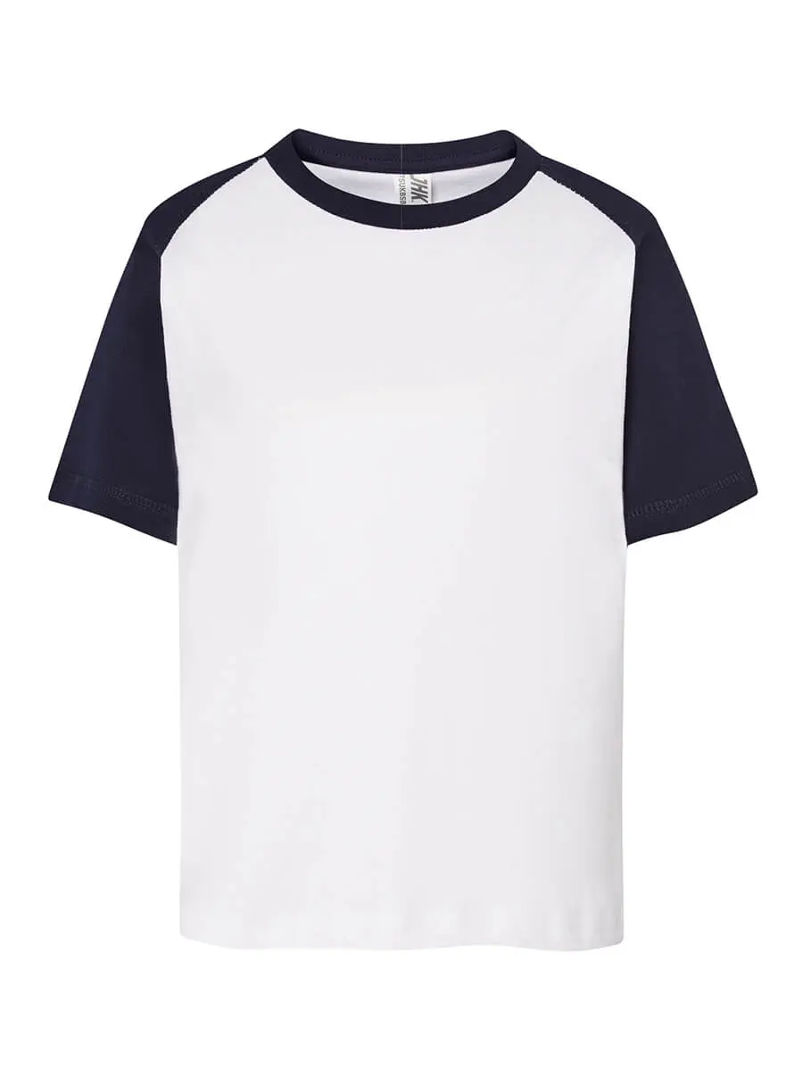 T-shirt bambino girocollo manica corta in 100% cotone 155 g – 2E94SUBRN Bianco/Blu navy T-shirt bambino girocollo manica corta in 100% cotone 155 g – 2E94SUBRN Bianco/Blu navy