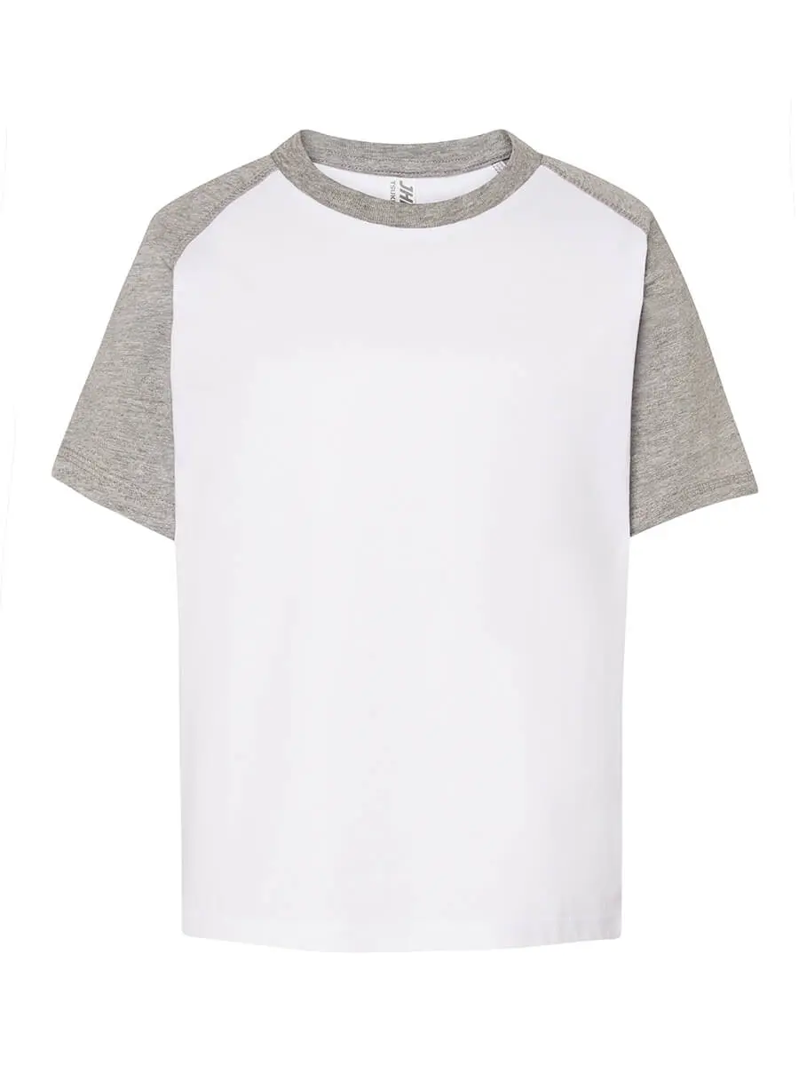 T-shirt bambino girocollo manica corta in 100% cotone 155 g – 2E94SUBRN Bianco/Grigio melange T-shirt bambino girocollo manica corta in 100% cotone 155 g – 2E94SUBRN Bianco/Grigio melange