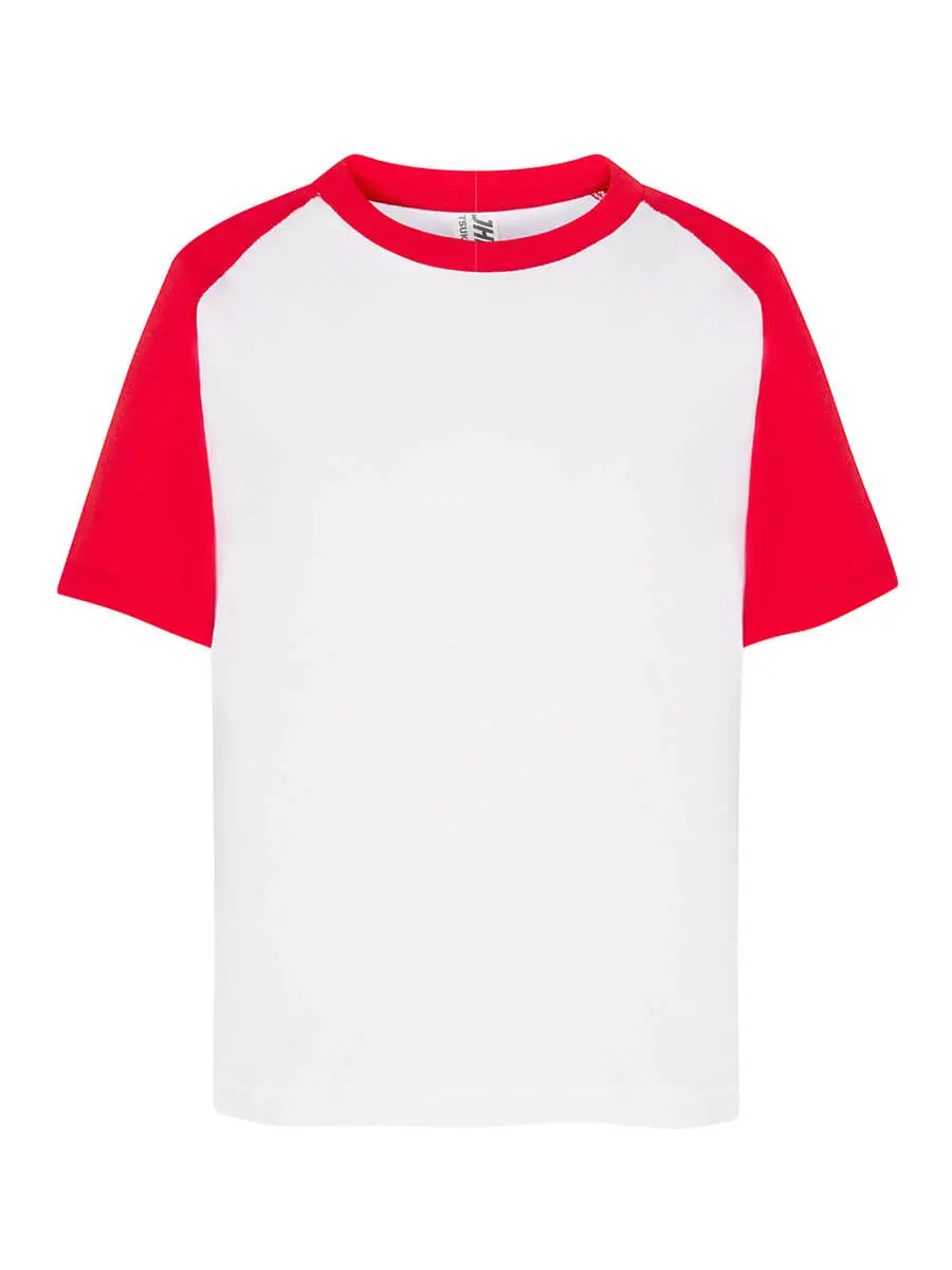 T-shirt bambino girocollo manica corta in 100% cotone 155 g – 2E94SUBRN Bianco/Rosso T-shirt bambino girocollo manica corta in 100% cotone 155 g – 2E94SUBRN Bianco/Rosso