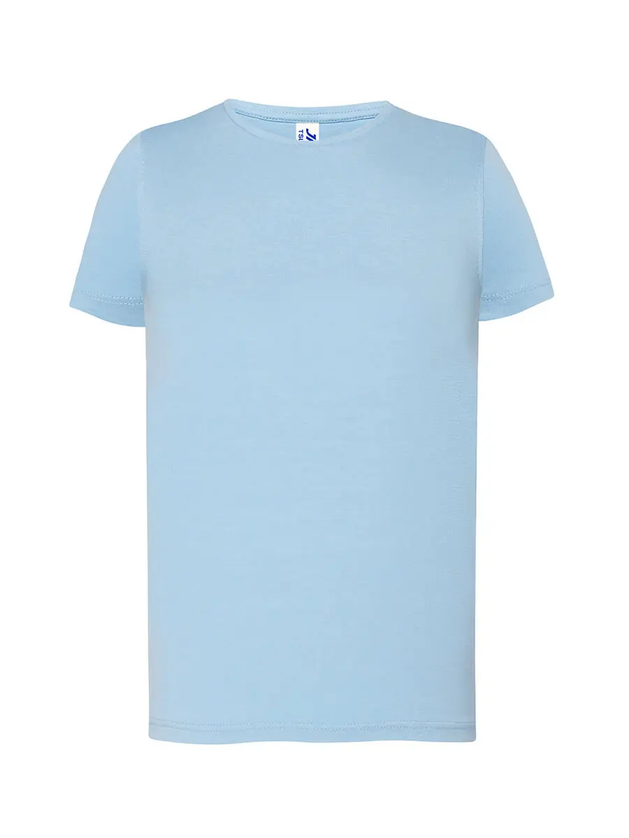 T-shirt bambino girocollo manica corta in 100% cotone 155 g Azzurro cielo T-shirt bambino girocollo manica corta in 100% cotone 155 g Azzurro cielo