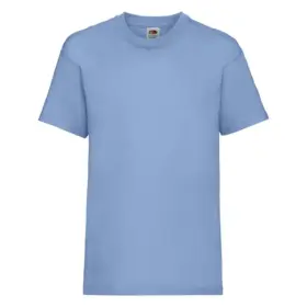 T-shirt bambino girocollo manica corta in 100% cotone 165 g Azzurro cielo