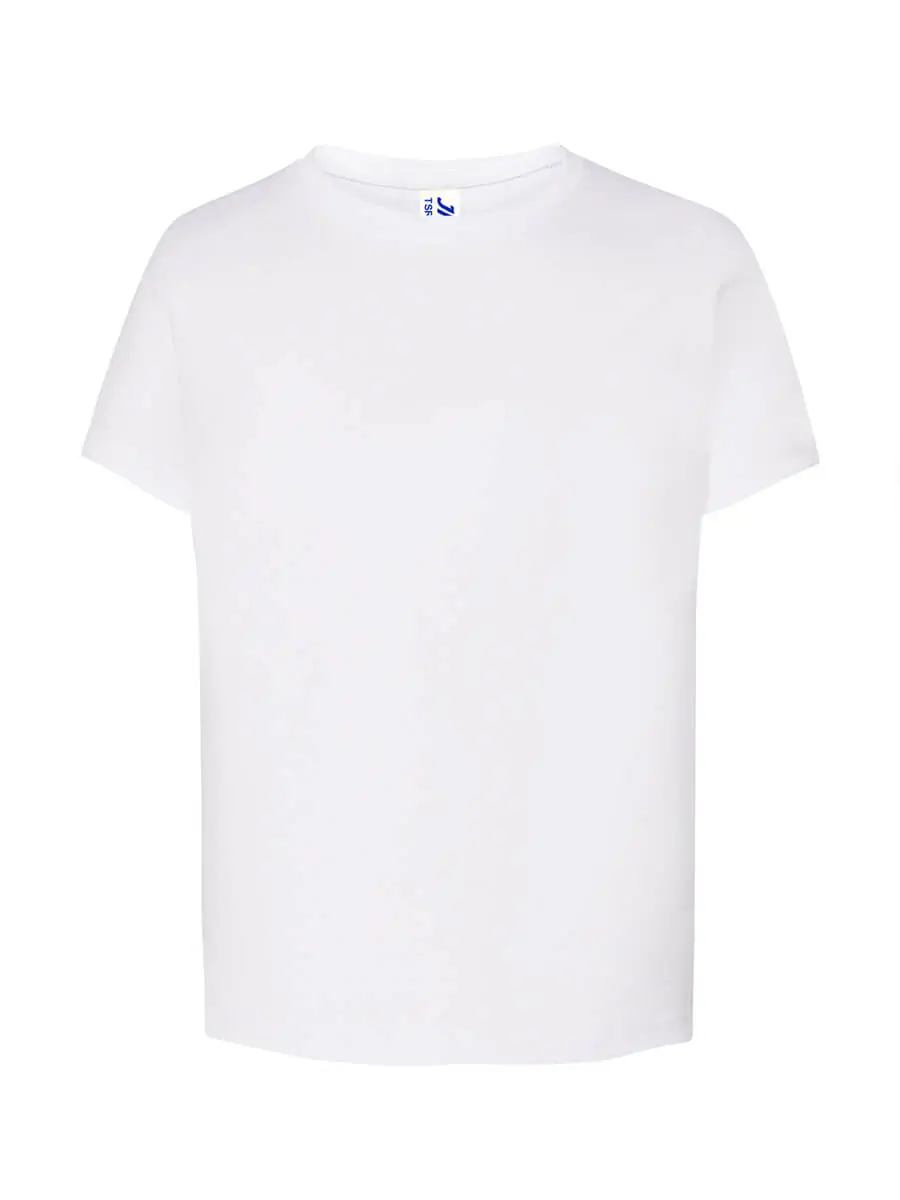 T-shirt bambino girocollo manica corta in 100% cotone 190 g Bianco T-shirt bambino girocollo manica corta in 100% cotone 190 g Bianco
