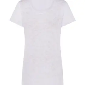 T-shirt donna girocollo manica corta 125 g Bianco