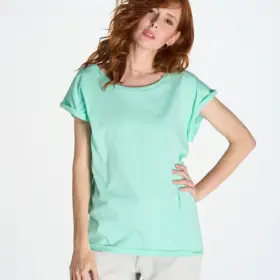 T-shirt donna girocollo manica corta in 100% cotone 140 g