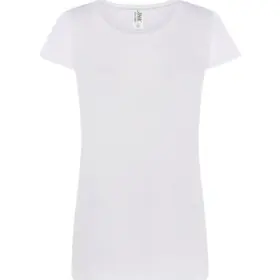 T-shirt donna girocollo manica corta in 100% cotone 140 g Bianco