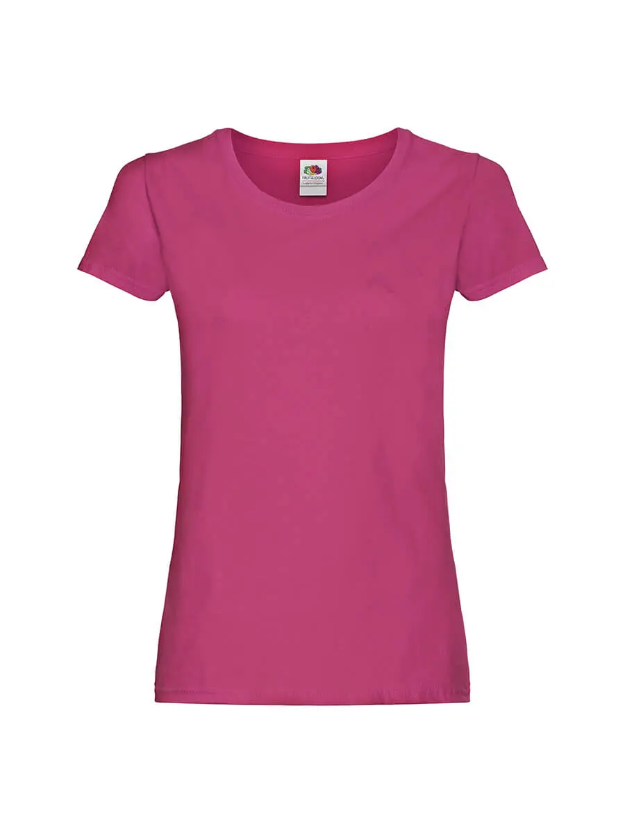 T-shirt donna girocollo manica corta in 100% cotone 145 g Fucsia T-shirt donna girocollo manica corta in 100% cotone 145 g Fucsia