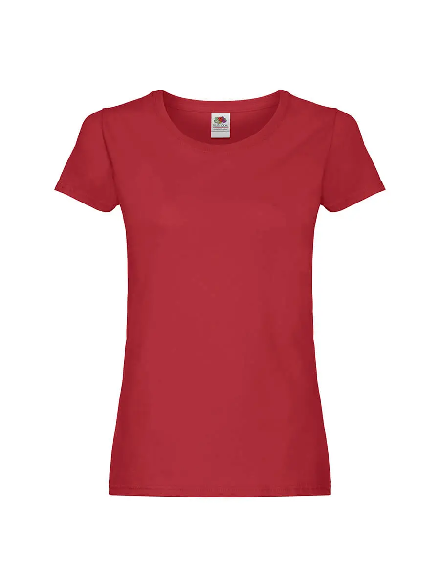 T-shirt donna girocollo manica corta in 100% cotone 145 g Rosso T-shirt donna girocollo manica corta in 100% cotone 145 g Rosso