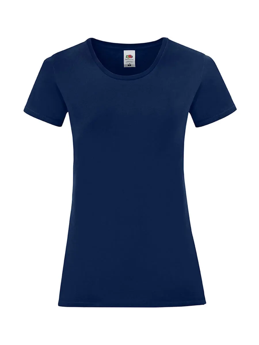 T-shirt donna girocollo manica corta in 100% cotone 150 g Blu navy T-shirt donna girocollo manica corta in 100% cotone 150 g Blu navy