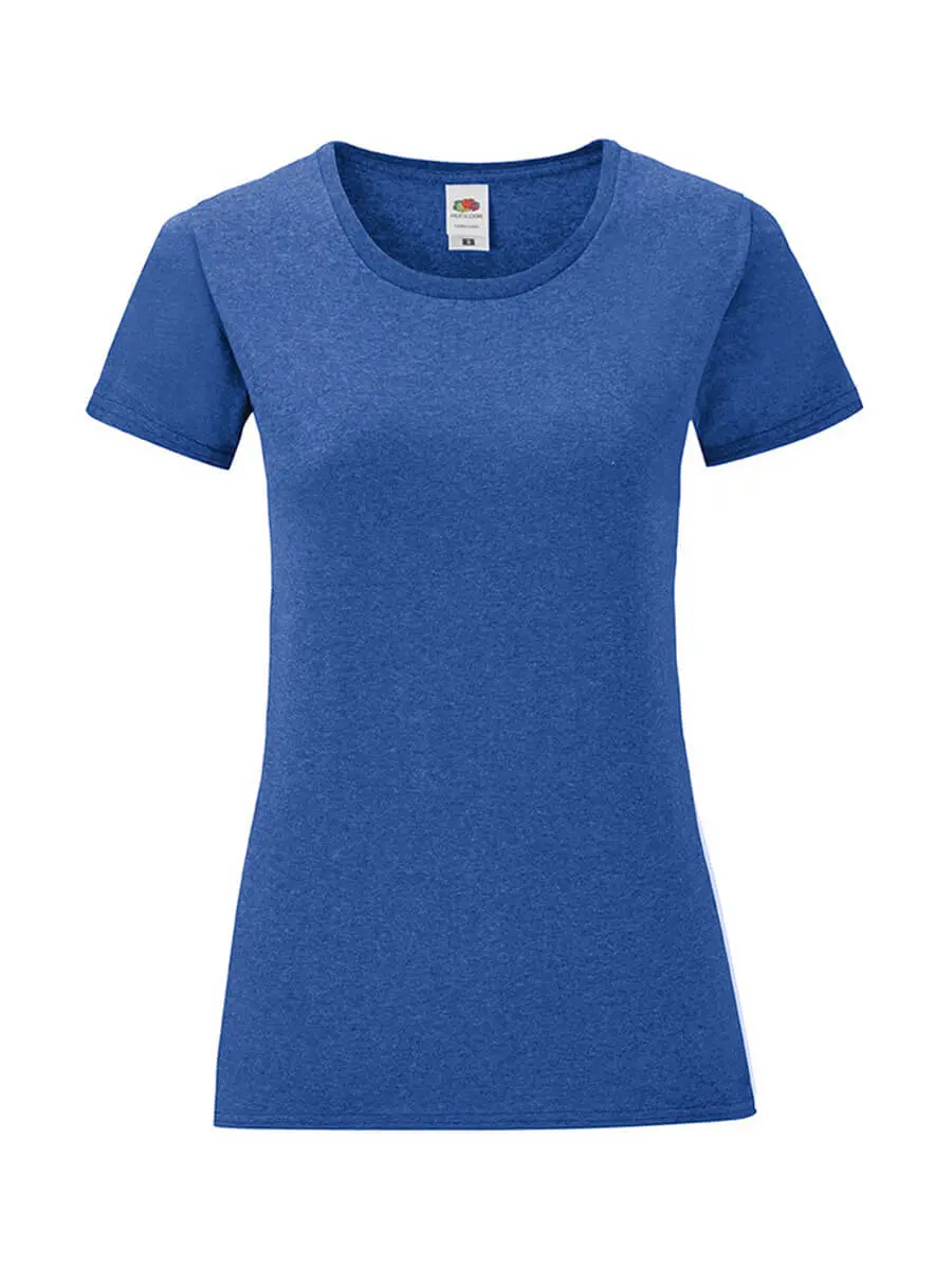 T-shirt donna girocollo manica corta in 100% cotone 150 g Blu royal melange T-shirt donna girocollo manica corta in 100% cotone 150 g Blu royal melange