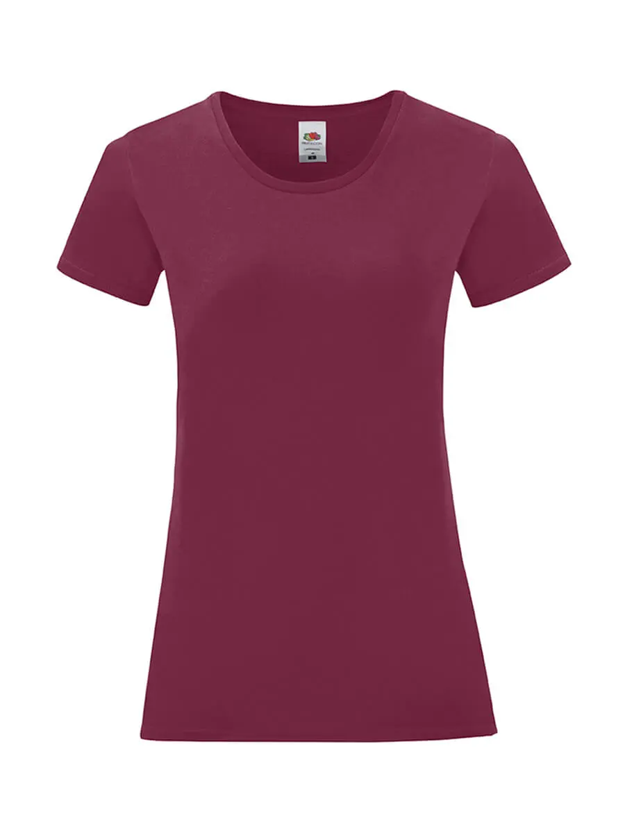 T-shirt donna girocollo manica corta in 100% cotone 150 g Bordeaux T-shirt donna girocollo manica corta in 100% cotone 150 g Bordeaux