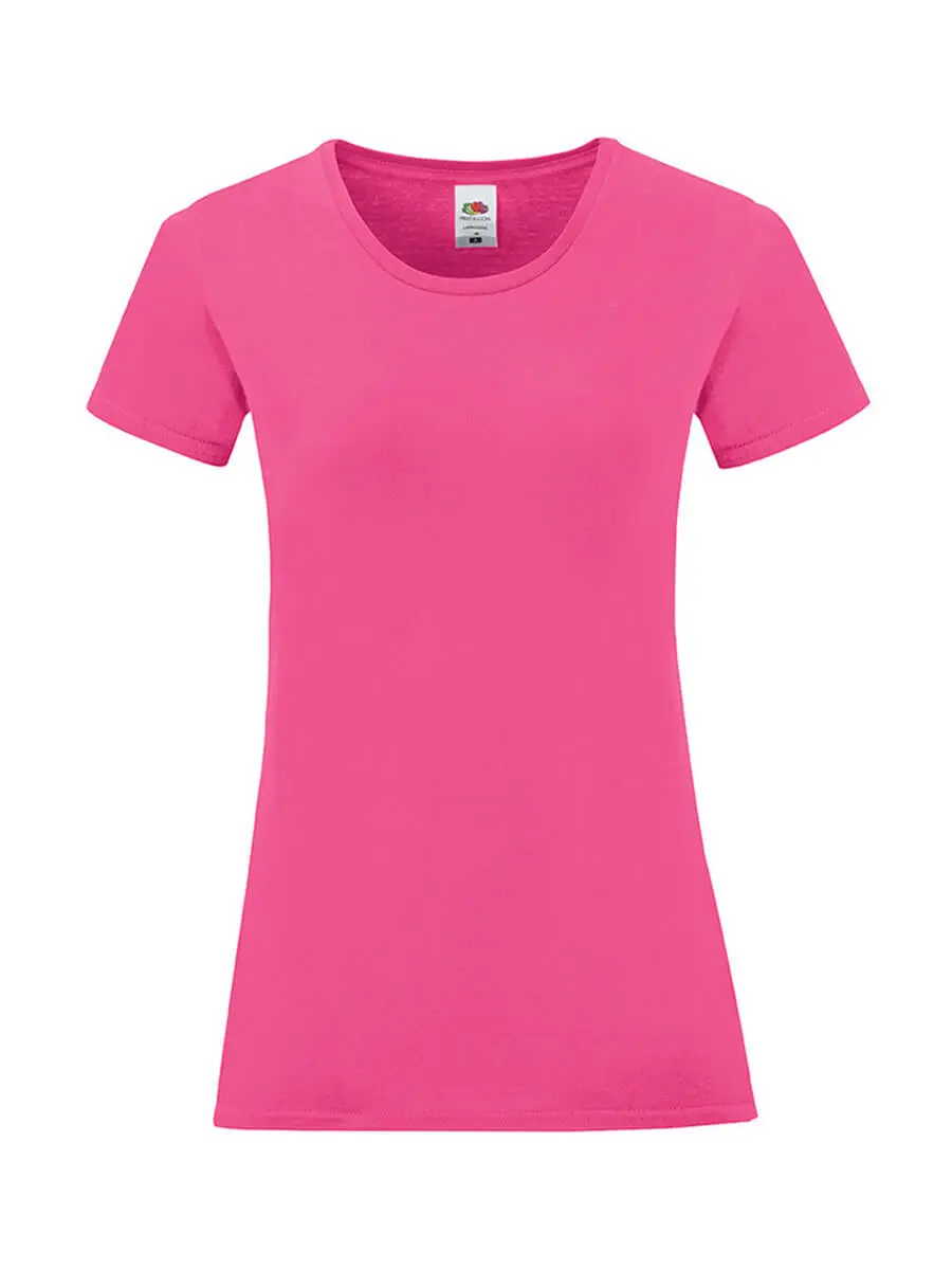 T-shirt donna girocollo manica corta in 100% cotone 150 g Fucsia T-shirt donna girocollo manica corta in 100% cotone 150 g Fucsia
