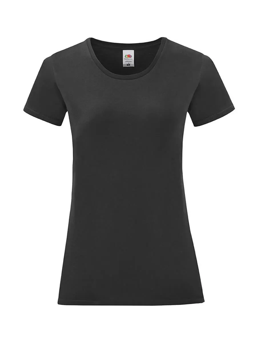 T-shirt donna girocollo manica corta in 100% cotone 150 g Nero T-shirt donna girocollo manica corta in 100% cotone 150 g Nero