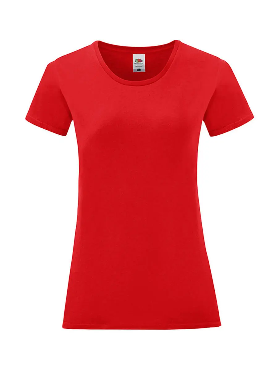 T-shirt donna girocollo manica corta in 100% cotone 150 g Rosso T-shirt donna girocollo manica corta in 100% cotone 150 g Rosso