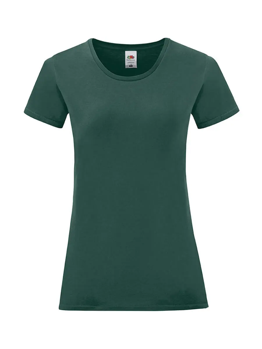 T-shirt donna girocollo manica corta in 100% cotone 150 g Verde foresta T-shirt donna girocollo manica corta in 100% cotone 150 g Verde foresta