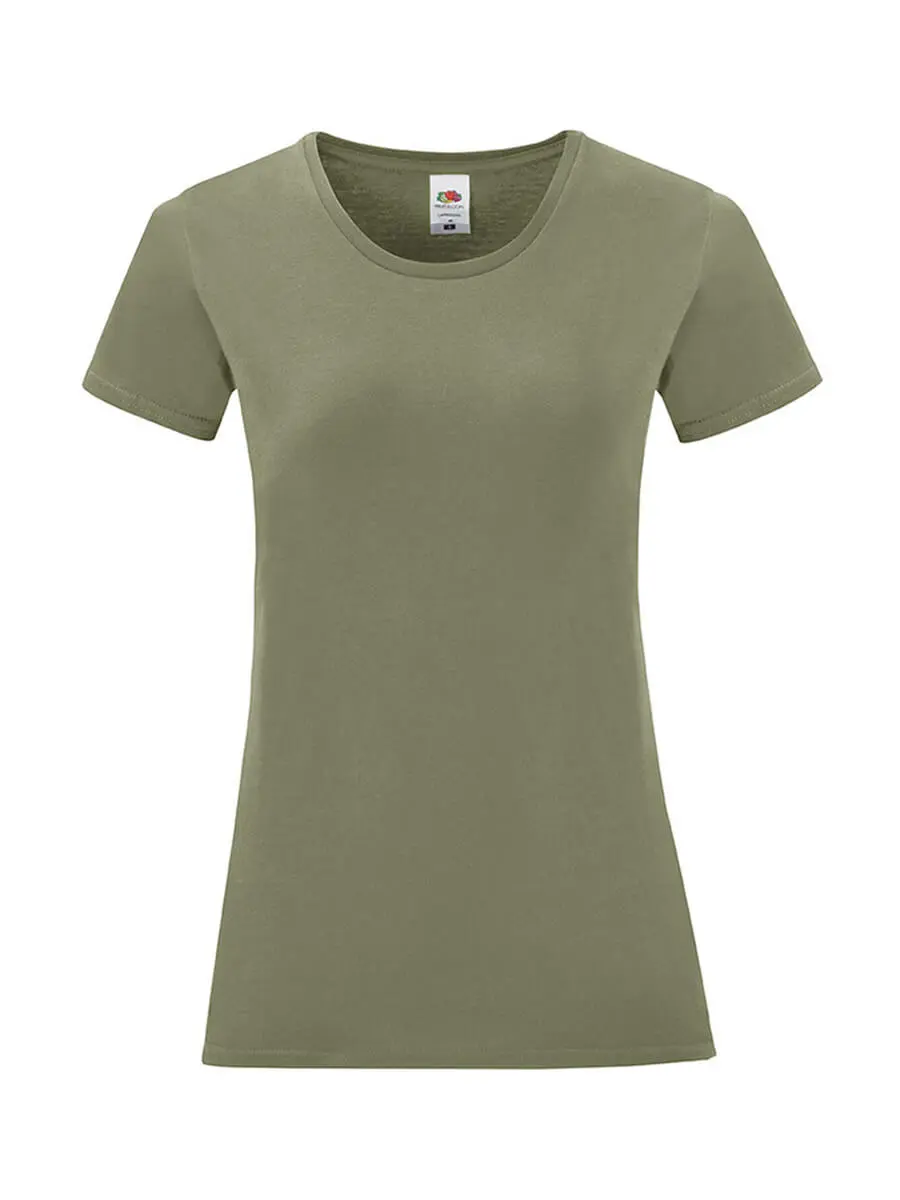 T-shirt donna girocollo manica corta in 100% cotone 150 g Verde oliva T-shirt donna girocollo manica corta in 100% cotone 150 g Verde oliva