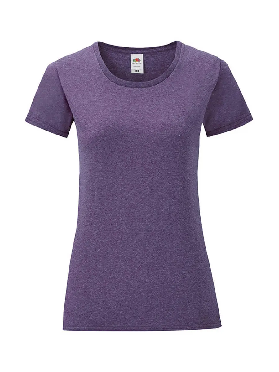 T-shirt donna girocollo manica corta in 100% cotone 150 g Viola melange T-shirt donna girocollo manica corta in 100% cotone 150 g Viola melange