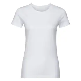 T-shirt donna girocollo manica corta in 100% cotone 160 g Bianco