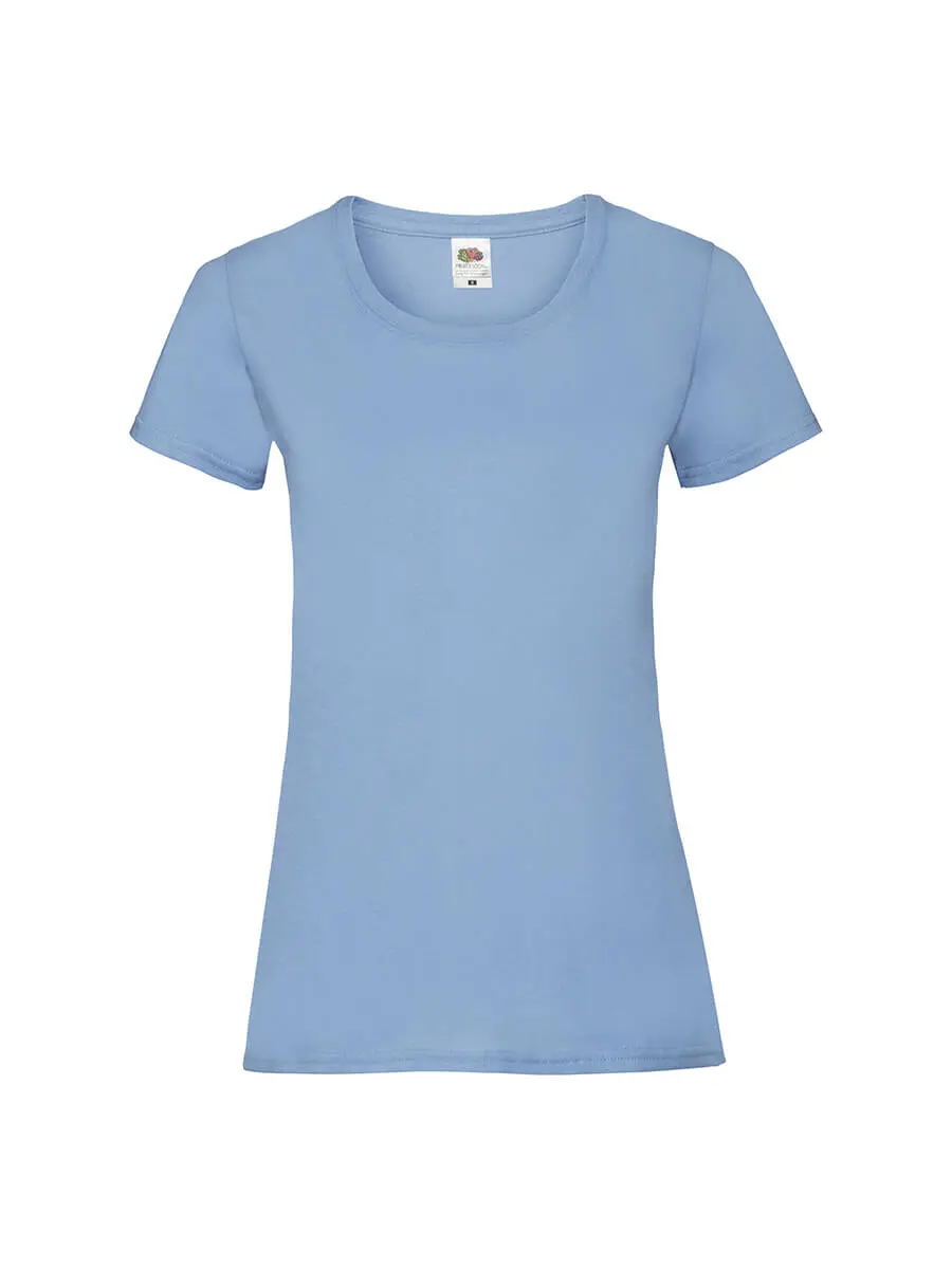 T-shirt donna girocollo manica corta in 100% cotone 165 g Azzurro cielo T-shirt donna girocollo manica corta in 100% cotone 165 g Azzurro cielo