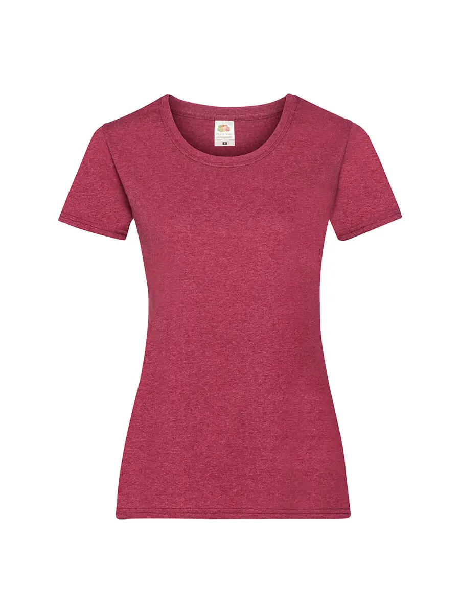 T-shirt donna girocollo manica corta in 100% cotone 165 g Rosso melange T-shirt donna girocollo manica corta in 100% cotone 165 g Rosso melange