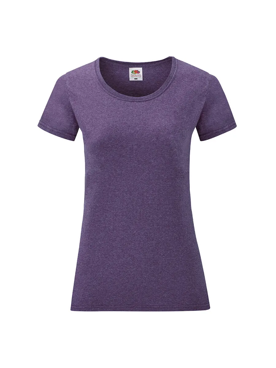 T-shirt donna girocollo manica corta in 100% cotone 165 g Viola melange T-shirt donna girocollo manica corta in 100% cotone 165 g Viola melange
