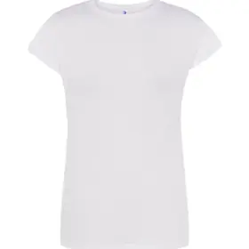 T-shirt donna girocollo manica corta in 100% cotone 170 g Bianco