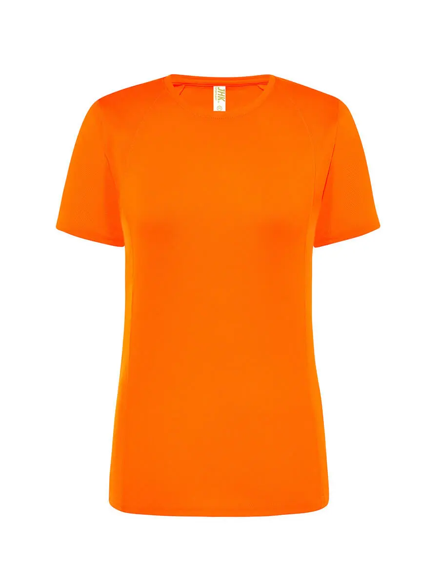 T-shirt donna girocollo manica corta slim fit 130 g Arancione fluo T-shirt donna girocollo manica corta slim fit 130 g Arancione fluo