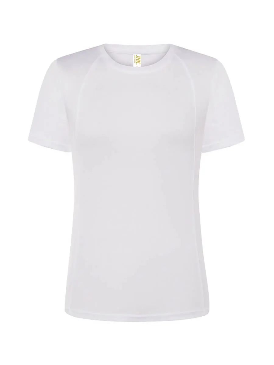 T-shirt donna girocollo manica corta slim fit 130 g Bianco T-shirt donna girocollo manica corta slim fit 130 g Bianco