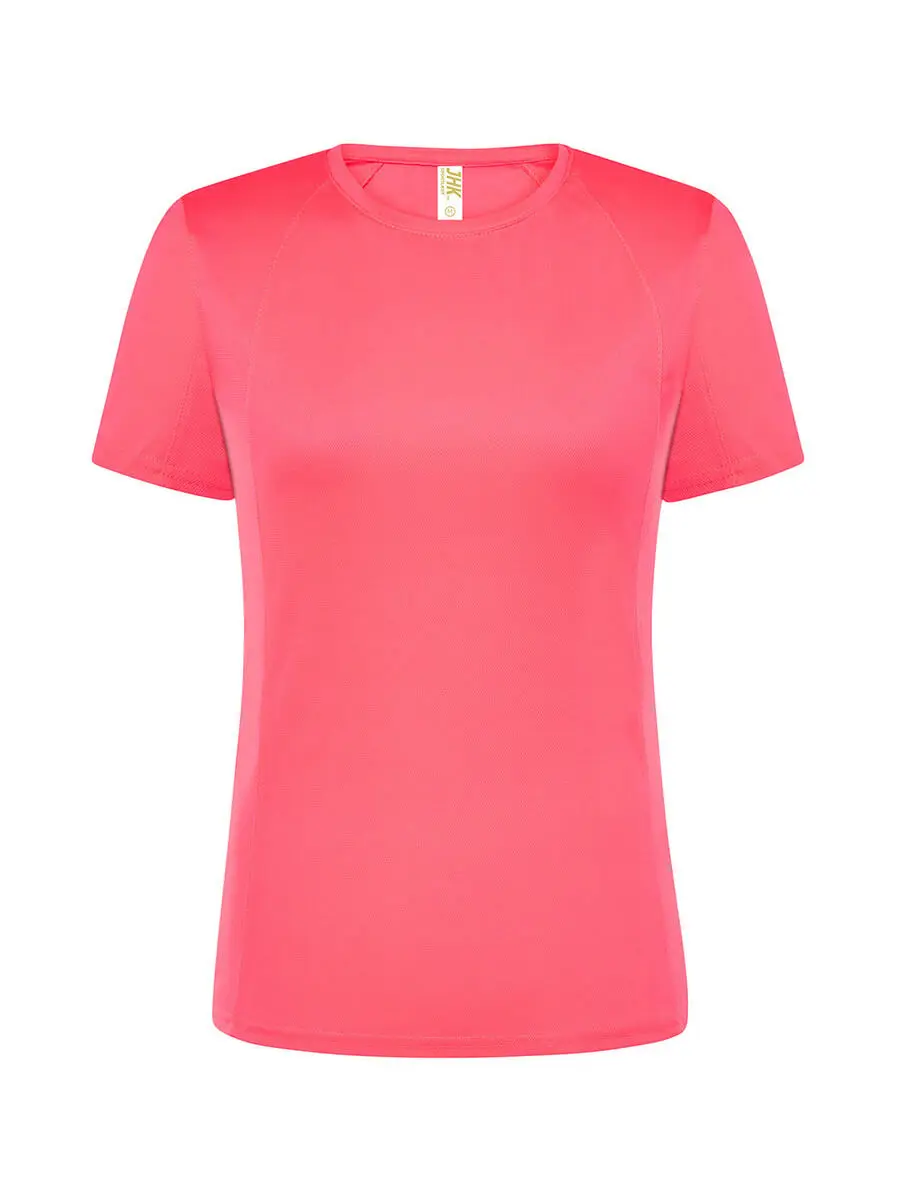 T-shirt donna girocollo manica corta slim fit 130 g Fucsia fluo T-shirt donna girocollo manica corta slim fit 130 g Fucsia fluo