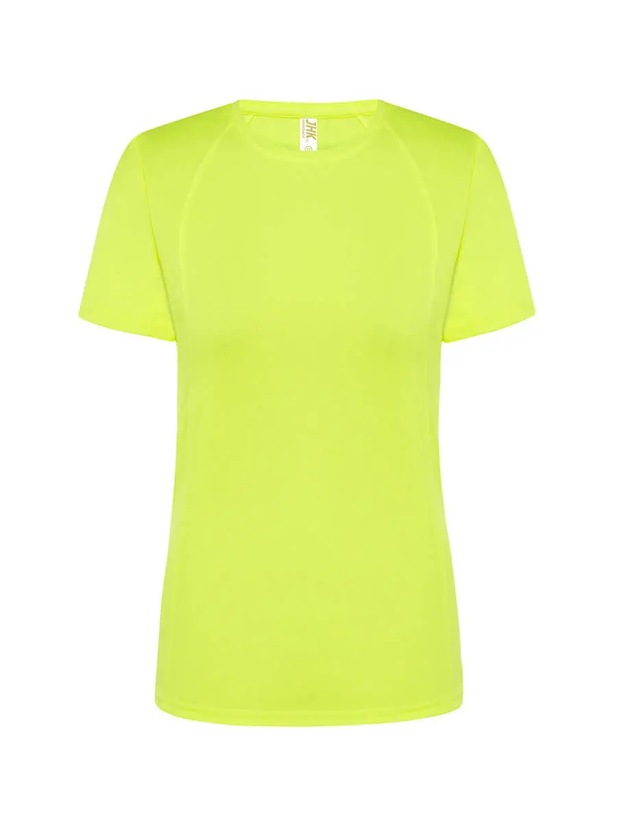 T-shirt donna girocollo manica corta slim fit 130 g Giallo oro fluo T-shirt donna girocollo manica corta slim fit 130 g Giallo oro fluo