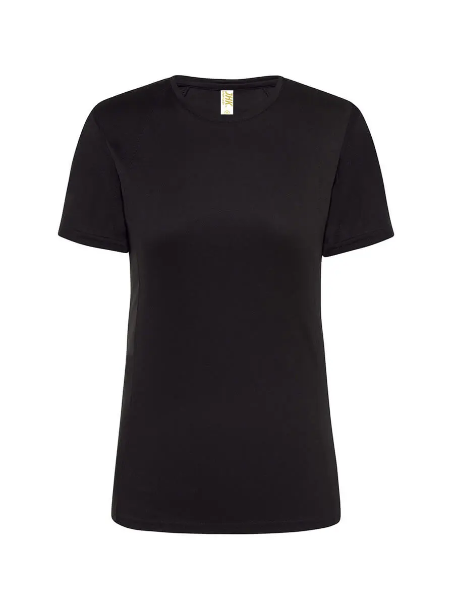 T-shirt donna girocollo manica corta slim fit 130 g Nero T-shirt donna girocollo manica corta slim fit 130 g Nero