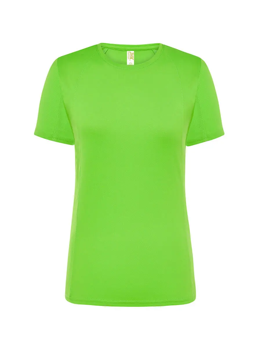 T-shirt donna girocollo manica corta slim fit 130 g Verde lime fluo T-shirt donna girocollo manica corta slim fit 130 g Verde lime fluo