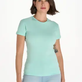 T-shirt donna girocollo manica corta slim fit in 100% cotone 150 g
