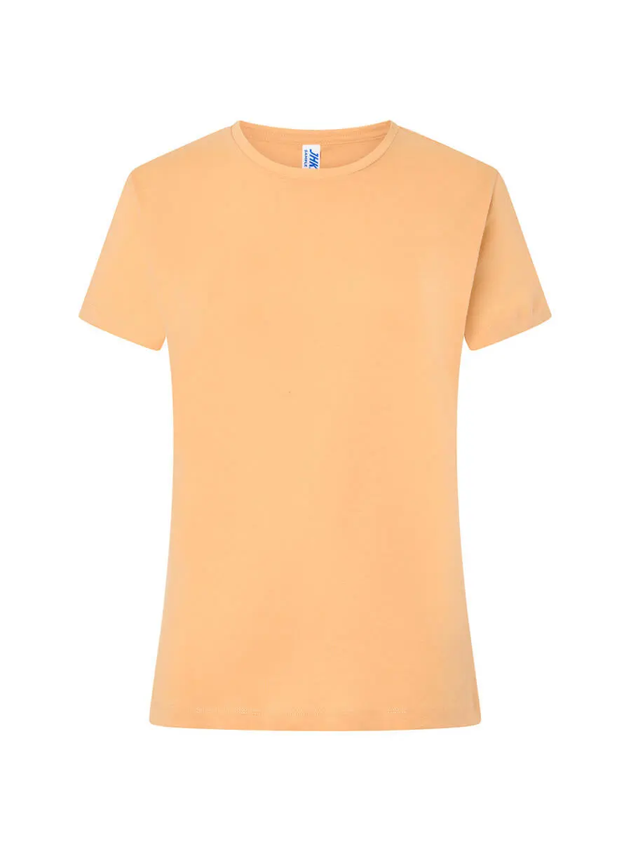 T-shirt donna girocollo manica corta slim fit in 100% cotone 150 g Albicocca T-shirt donna girocollo manica corta slim fit in 100% cotone 150 g Albicocca