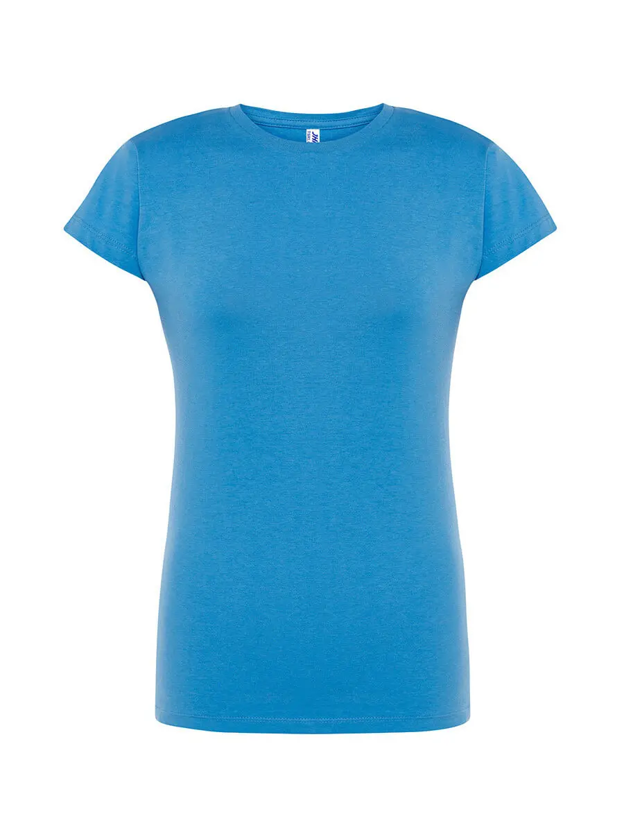 T-shirt donna girocollo manica corta slim fit in 100% cotone 150 g Azzurro cielo – Azzure T-shirt donna girocollo manica corta slim fit in 100% cotone 150 g Azzurro cielo – Azzure