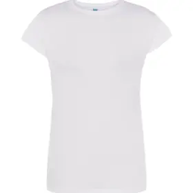T-shirt donna girocollo manica corta slim fit in 100% cotone 150 g Bianco